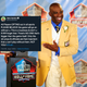 Deion Sanders (R) poses with his bad tweet (L).